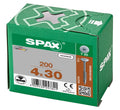 SPAX 4 x 30mm T-Star F-Head cabinet screw box of 200
