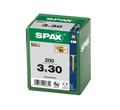 SPAX 3 x 30mm pozi countersunk Yellox woodscrew box of 200