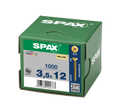 SPAX 3.5 x 12mm pozi countersunk Yellox woodscrew box of 1000