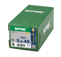 SPAX 3.5 x 45mm pozi countersunk Yellox woodscrew box of 200