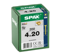 SPAX 4 x 20mm pozi countersunk Yellox woodscrew box of 200