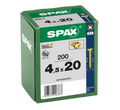 SPAX 4.5 x 20mm pozi countersunk Yellox woodscrew box of 200