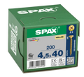 SPAX 4.5 x 40mm pozi countersunk Yellox woodscrew box of 200