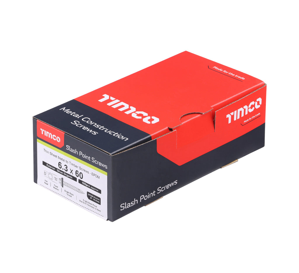 TIMCo DS60W19 steel-to-timber hex drive construction screw box of 100 (QC1194)