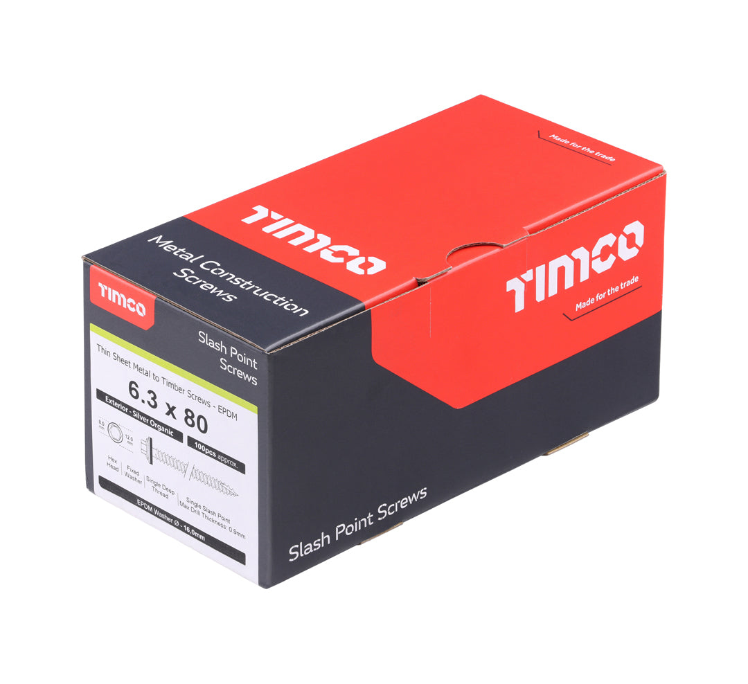 TIMCo DS80W19 steel-to-timber hex drive construction screw box of 100 (QC1195)