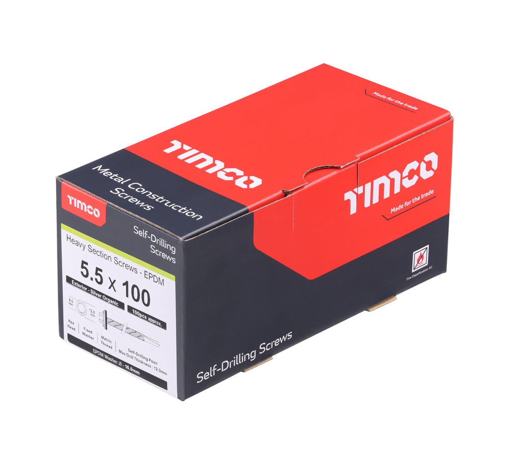 TIMCo H100W16 steel-to-steel hex drive construction screw box of 100 (QC1191)