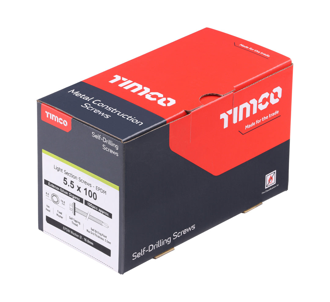 TIMCo L100W16 steel-to-steel hex drive construction screw box of 100 (QC1186)