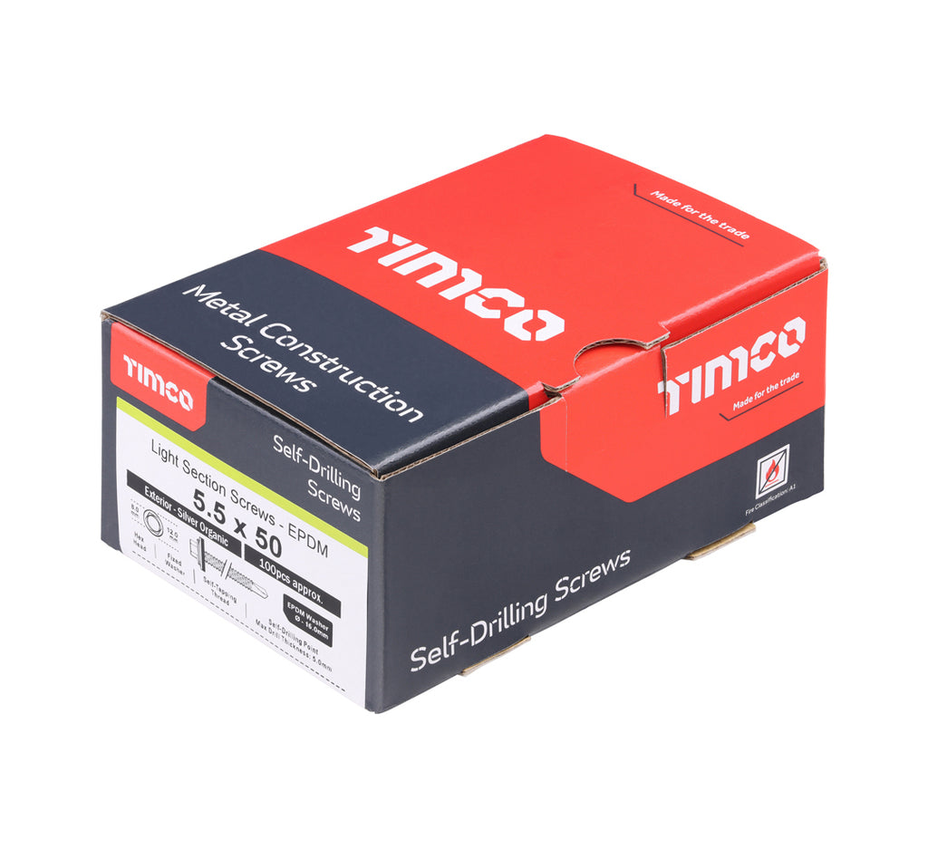 TIMCo L50W16 steel-to-steel hex drive construction screw box of 100 (QC1184)
