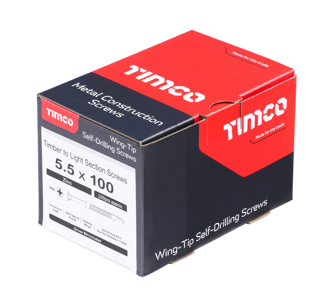 TIMCo LW100B timber-to-steel construction screw box of 100 (QC1175)