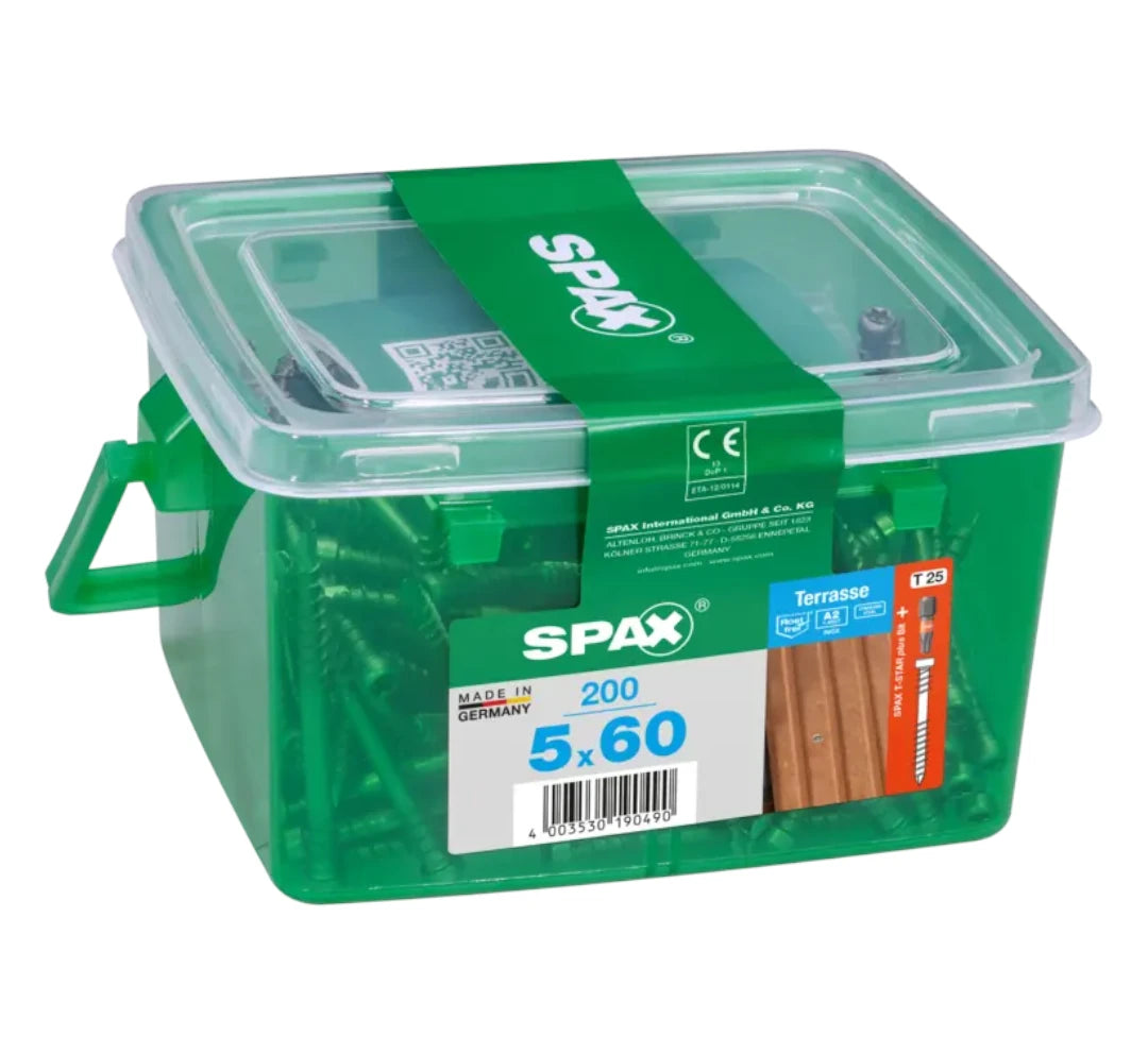 SPAX-D 5 x 60mm stainless decking screw tub of 200