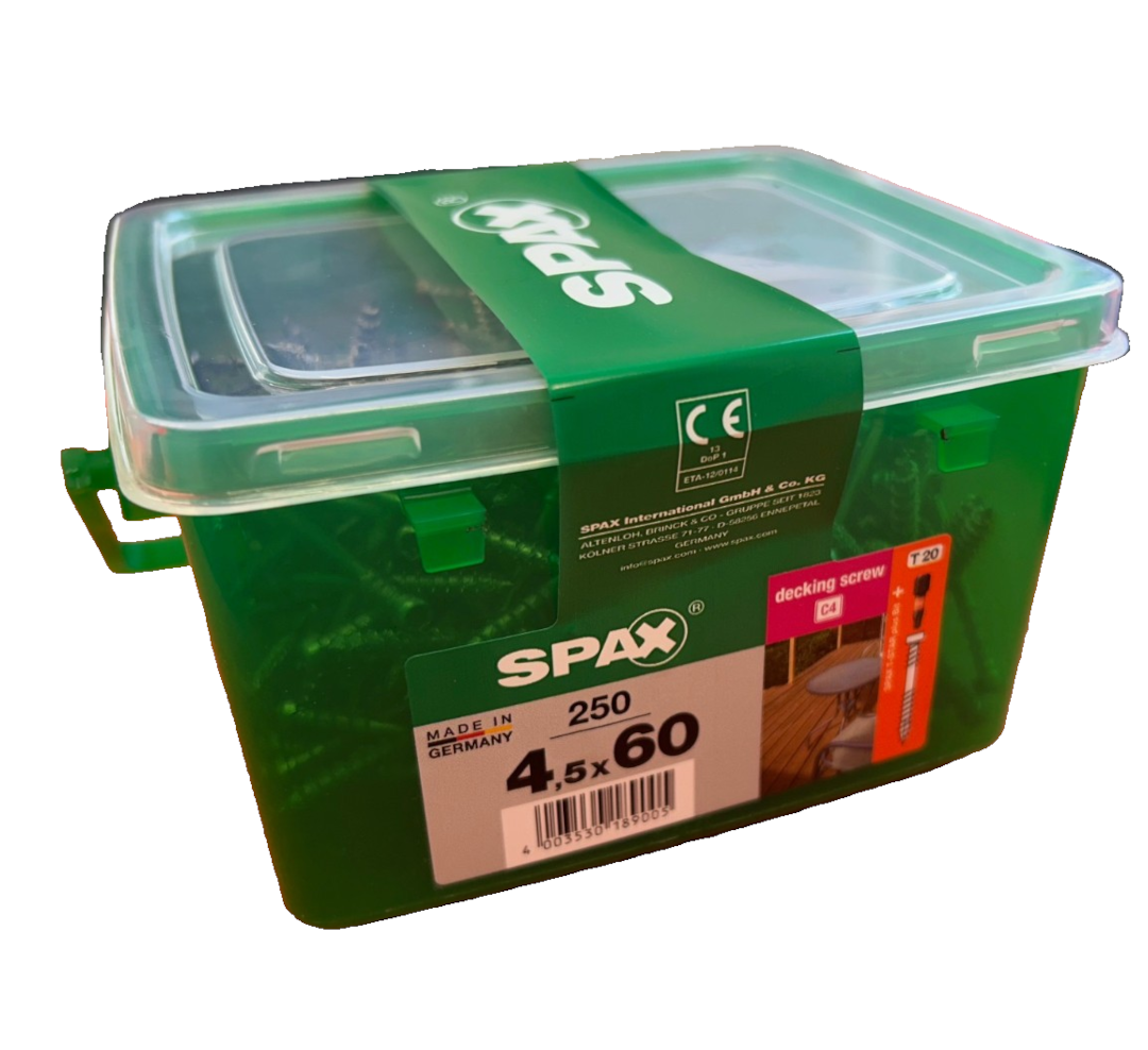 SPAX-D 4.5 x 60mm WIROX C4 decking screw tub of 250