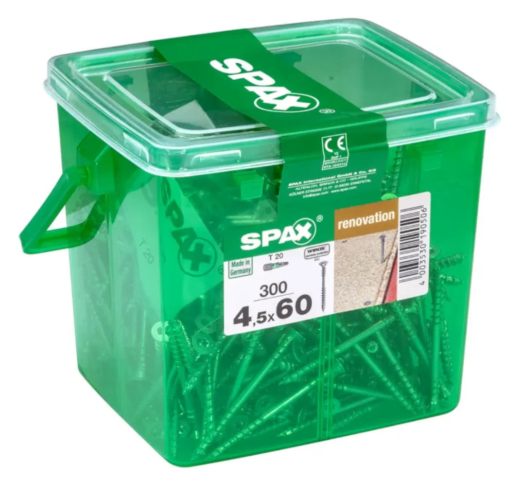 SPAX 4.5 x 60mm flooring screw tub of 300