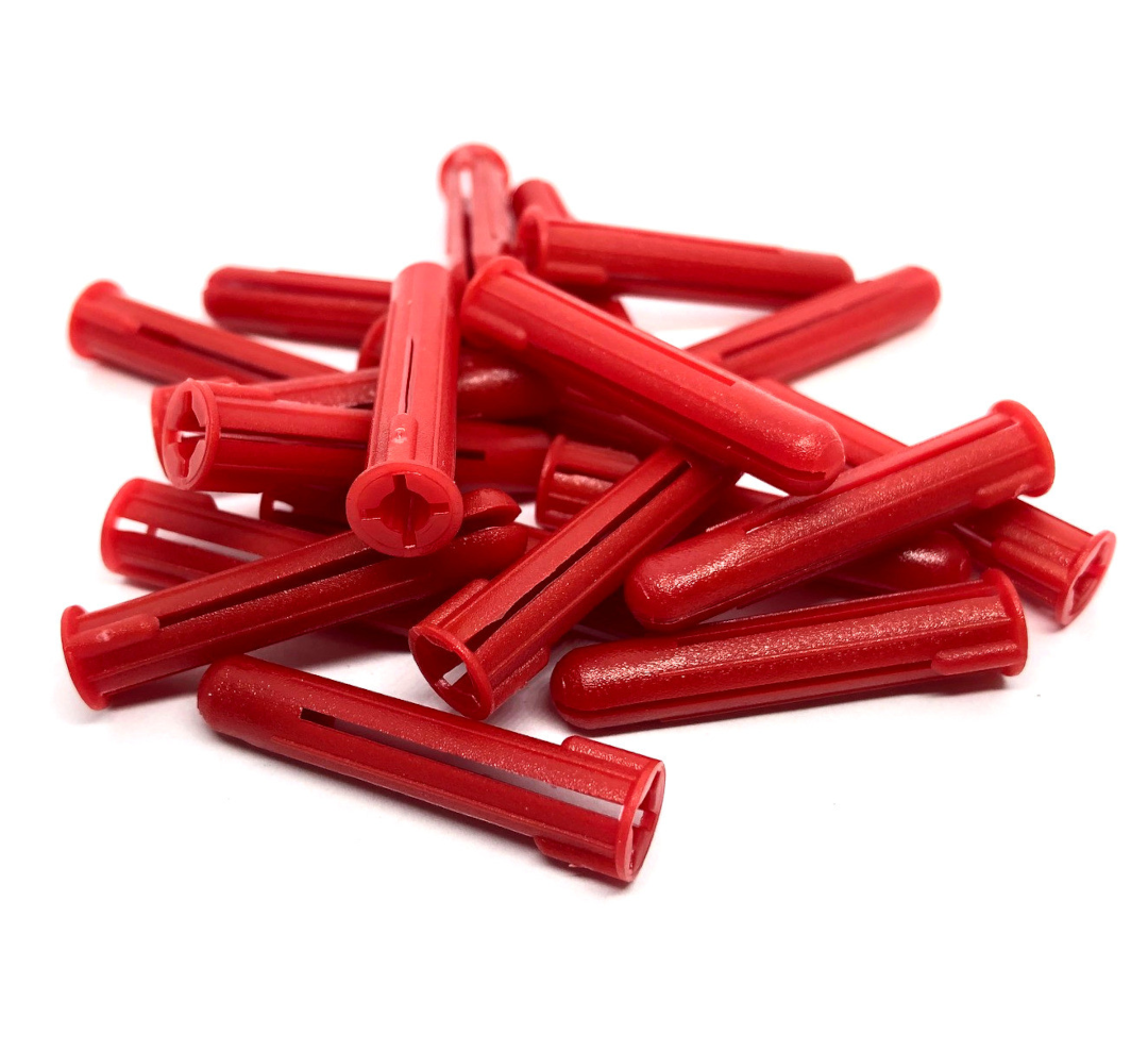 red plastic expansion plug box of 100 (QC1401)